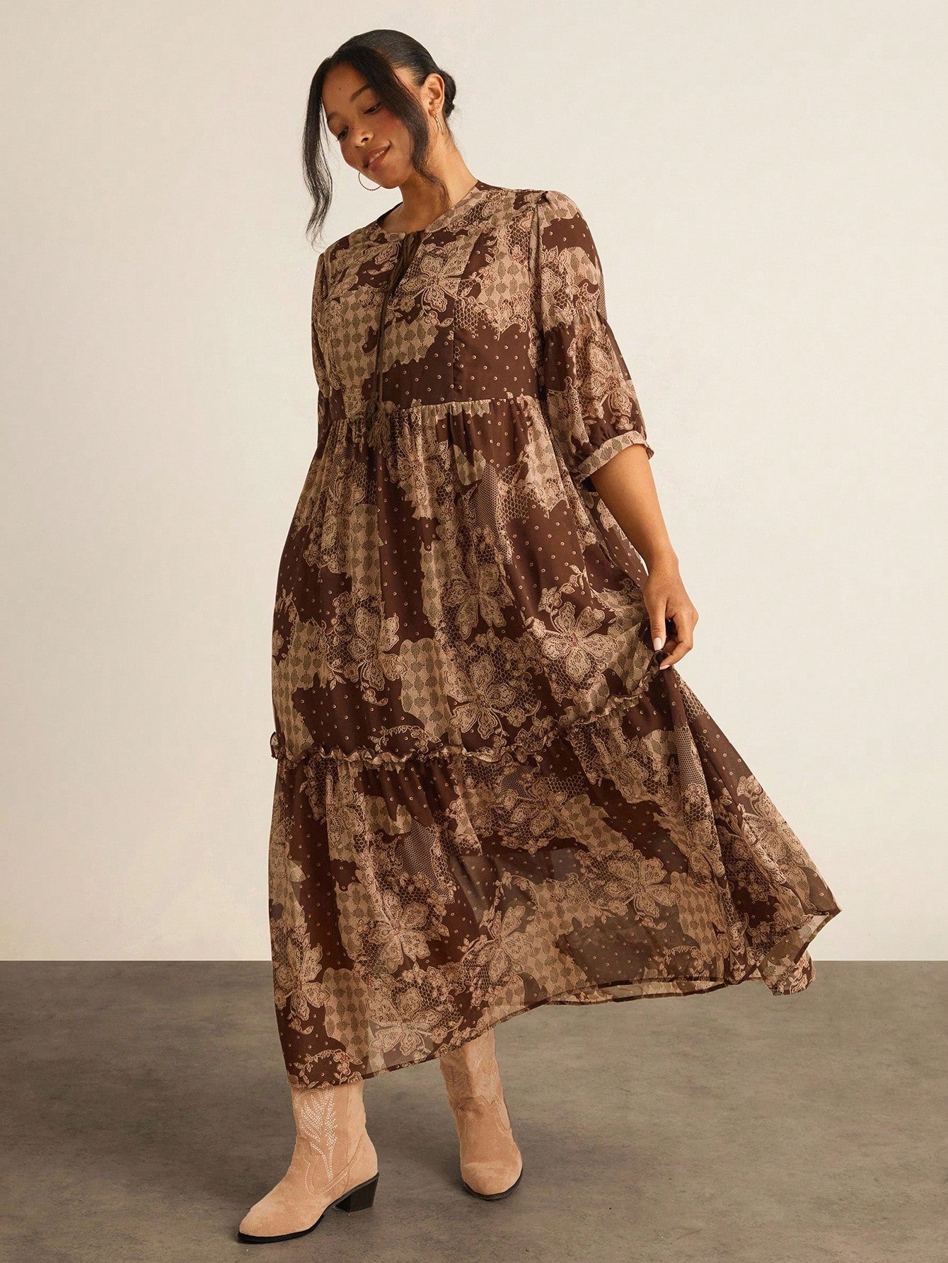 Float through your days in carefree style with this enchanting boho paisley chiffon dress. Featuring a mesmerizing print that whispers wanderlust and a breezy fabric that moves with you, it's your ticket to effortless vacation vibes. Whether you're strolling beachside, exploring charming villages, or enjoying sunset dinners, this dress delivers that coveted bohemian elegance without trying too hard. Lightweight and breathable, it's the perfect companion for warm-weather adventures and those moments when you