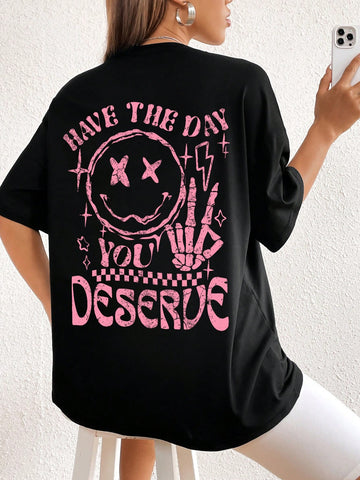 Embrace positivity and start your day with confidence in our 'Have the Day You Deserve' drop shoulder t-shirt. Made with comfortable, lightweight fabric and a stylish design, this shirt will remind you to make the most of every day. Spread positivity and elevate your wardrobe with this must-have t-shirt.