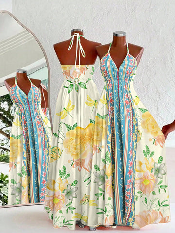 Get ready to soak up the sun in style with this Bohemian Printed Sleeveless Beach Dress. Its breezy, lightweight fabric and vibrant print make it perfect for carefree summer days by the shore. Slip it on for effortless comfort and a playful look that captures the spirit of endless beach adventures.