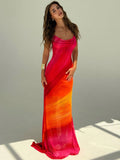 Get ready to shine all season in the Rainbow Ombre Backless Maxi Boho Dress! Its vibrant ombre colors and breezy, backless design make it your go-to for vacations, beach days, and graduation parties. Feel the carefree, playful spirit of summer wherever you go with this effortlessly stylish maxi that moves as freely as you do.