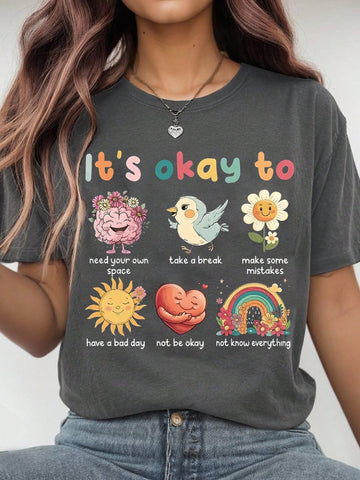 Be unapologetically yourself with our Embrace Your Journey: Relaxiva Comfort Colors 'It's Okay To Not Be Okay' Graphic Tee. Made with ultimate comfort in mind, this tee serves as a reminder to embrace your journey and that it's okay to not always be okay. Let this quirky and playful tee be a part of your unique style.