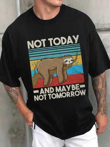 Unleash your inner sloth with our Men's Sloth Slogan Graphic T-Shirt. Made with soft cotton fabric and a comfortable fit, this shirt allows you to relax and embrace your lazy side. Perfect for a casual day or a night in, it's the perfect addition to any wardrobe.