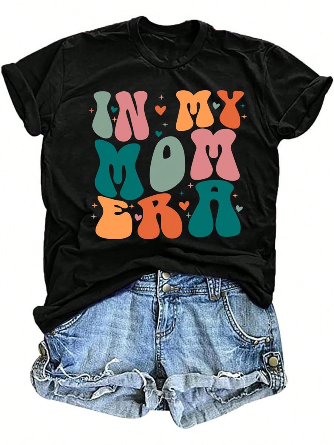 Show off your mom pride with this funny graphic tee! Featuring the phrase "In My Mom Era", this comfortable and stylish shirt is perfect for any mom who embraces the chaos and humor of parenting. Wear it with pride and show the world that you're not just a mom, you're a mom in your own unique era.