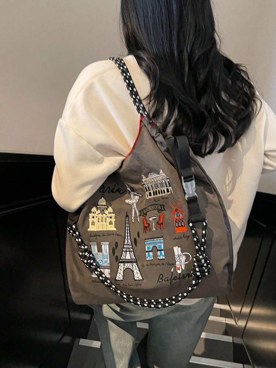 Carry your everyday essentials with style in this embroidered canvas tote bag for women. Featuring beautifully embroidered details and a durable canvas construction, this large capacity shoulder bag combines timeless craftsmanship with practical functionality, making it the perfect companion for work, school, shopping, travel, and everyday life.