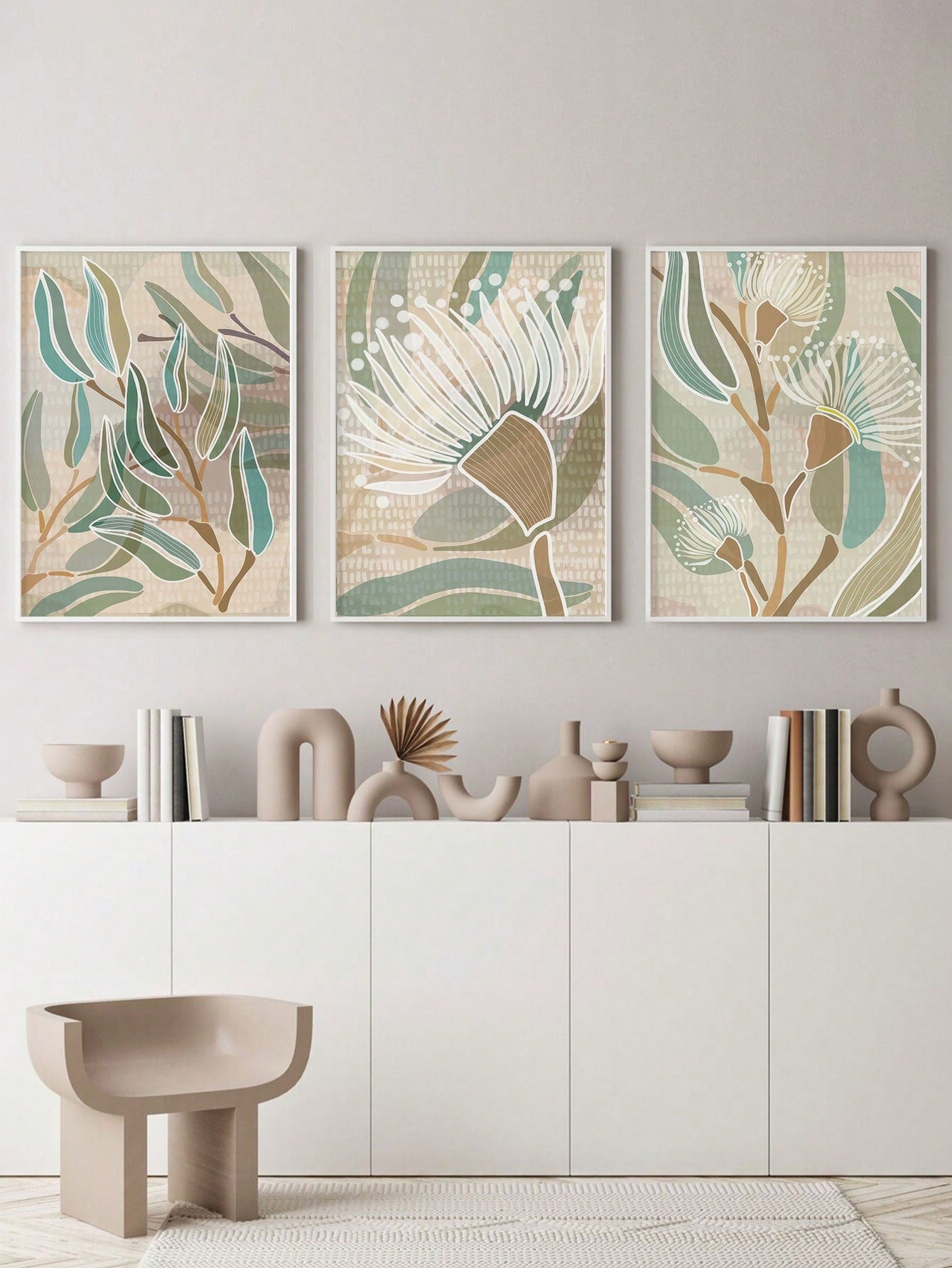 Add a pop of nature to your living room or bedroom with our Emerald Green Eucalyptus Botanical Canvas Art Set. Our 3-piece room decor set features vibrant green eucalyptus leaves on a neutral canvas background. Relax and refresh your space with this playful and quirky addition.