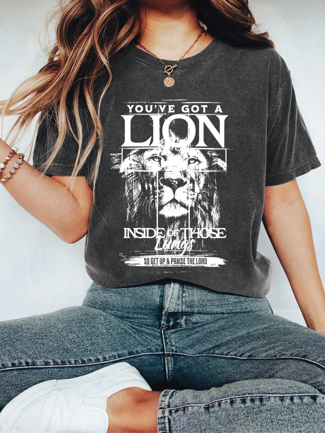 Roar with confidence and embrace your inner courage with our Empower Your Spirit tee! Made with premium Comfort Colors fabric, this women's tee features a powerful message: 'You've Got A Lion Inside'. Perfect for any Christian woman looking to bring a little fierceness to their wardrobe.