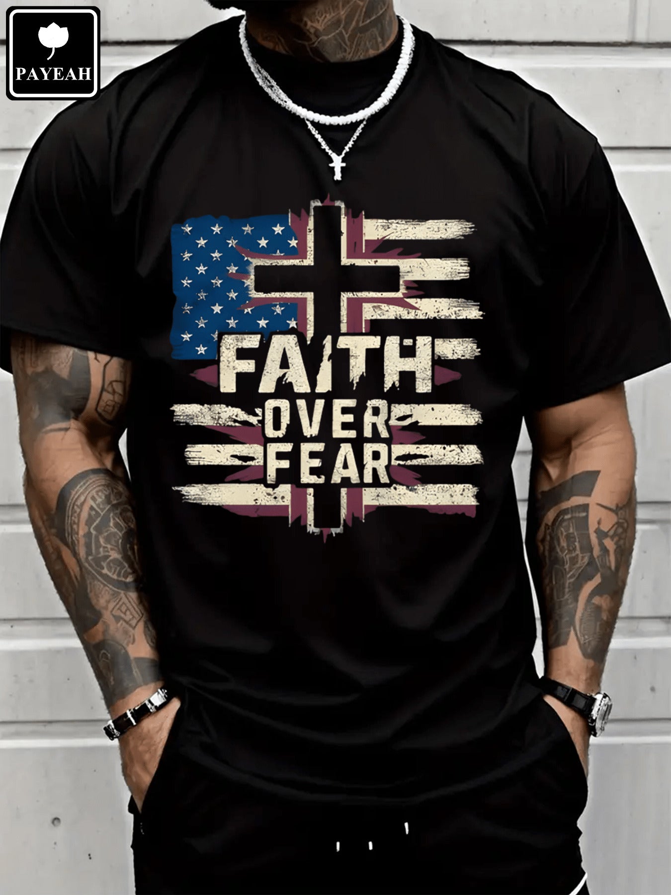 Show off your fearless spirit with the Faith Over Fear Men's Heavy Cotton T-Shirt. Crafted from durable, comfy cotton, this tee keeps you cool while making a bold statement. Perfect for those who wear confidence like a badge, it’s your go-to for turning heads and sparking smiles wherever you go. Wear your faith loud and proud!