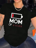 Charge up the fun with our Empowered Mama tee, perfect for all creative 'Mom of 4's out there! Show off your powerful parenting skills with this battery-themed graphic tee. Because being a mom of 4 means always staying charged (and caffeinated)!