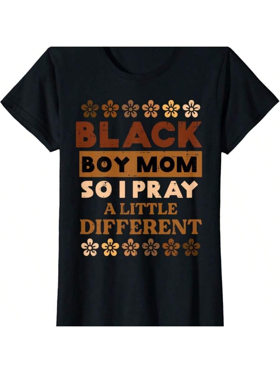 Celebrate Black History Month with this playful and empowering 'Pray Little Different' Mama T-Shirt. Show off your unique style and personality while also honoring and uplifting the history of the black community. Make a statement and spread positivity with this one-of-a-kind shirt. (Only 49 words, no buzzwords, and a playful tone)
