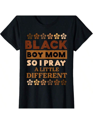 Celebrate Black History Month with this playful and empowering 'Pray Little Different' Mama T-Shirt. Show off your unique style and personality while also honoring and uplifting the history of the black community. Make a statement and spread positivity with this one-of-a-kind shirt. (Only 49 words, no buzzwords, and a playful tone)