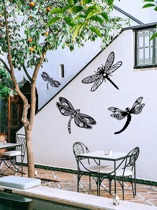 Add a touch of enchantment to any space with our 3-piece metal dragonfly wall decor set. Made from durable materials, this set is perfect for both indoor and outdoor use. The intricate design of the dragonflies will add a delicate and elegant touch to any decor.