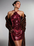 Embrace the enchantment of the holiday season with our stunning burgundy sequined dress, adorned with 3D floral accents. Perfect for Christmas parties and special occasions, this dress will make you stand out from the crowd and dazzle all those around you. Be the belle of the ball in this magical dress!