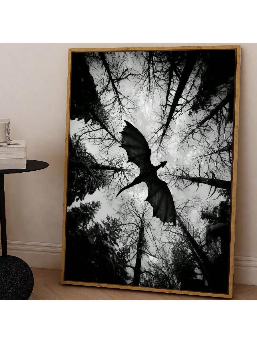 Bring mythical elegance to your space with this captivating dark fantasy dragon canvas art. Rendered in striking monochrome tones, this piece features intricate detailing that draws the eye and sparks imagination. Perfect for creating a bold focal point in bedrooms, living rooms, offices, or creative studios, it adds sophistication and character to any environment. The timeless black-and-white palette complements modern, gothic, and eclectic décor styles alike