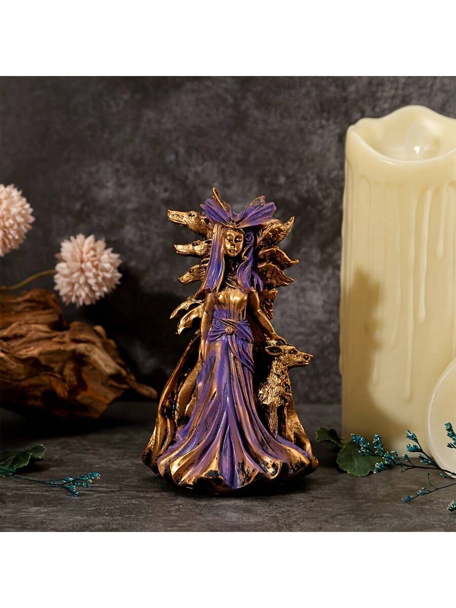 Elevate your home décor with our Enchanting Hecate Goddess Statue. Made of gothic resin, this mystical craft features the powerful Hecate accompanied by her loyal dog. Invite the ancient goddess of magic and crossroads into your home and feel her transformative energy. Perfect for any mystical or gothic themed space.