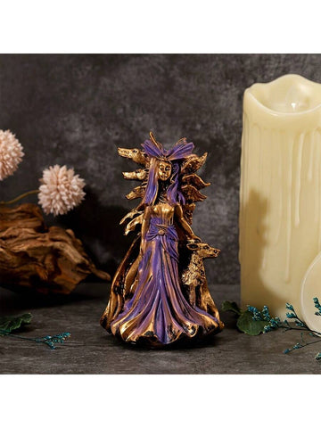 Elevate your home décor with our Enchanting Hecate Goddess Statue. Made of gothic resin, this mystical craft features the powerful Hecate accompanied by her loyal dog. Invite the ancient goddess of magic and crossroads into your home and feel her transformative energy. Perfect for any mystical or gothic themed space.
