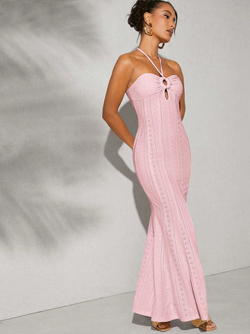 Unleash your inner mermaid with our Enchanting Mermaid Hem O-Ring Dress! Tantalizing pointelle detailing adds a touch of chic to this unique style. Dive into style with this dress that's sure to make a splash!