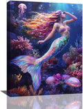 Dive into coastal charm with this enchanting mermaid wall art. Perfect for bathrooms, bedrooms, or any space craving ocean-inspired elegance, this stunning print captures the magic of the sea with vibrant colors and graceful detail. Transform your walls into a serene underwater escape that sparks imagination and brings tranquility to your home. An ideal gift for mermaid lovers and ocean enthusiasts alike.
