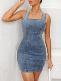 This Essence Zip Back Bodycon Denim Dress is a must-have for any fashionista's wardrobe. Its bodycon fit flatters your figure while the zip back detail adds a touch of edge. Made from high-quality denim, this dress is both stylish and durable, making it a long-lasting wardrobe staple.