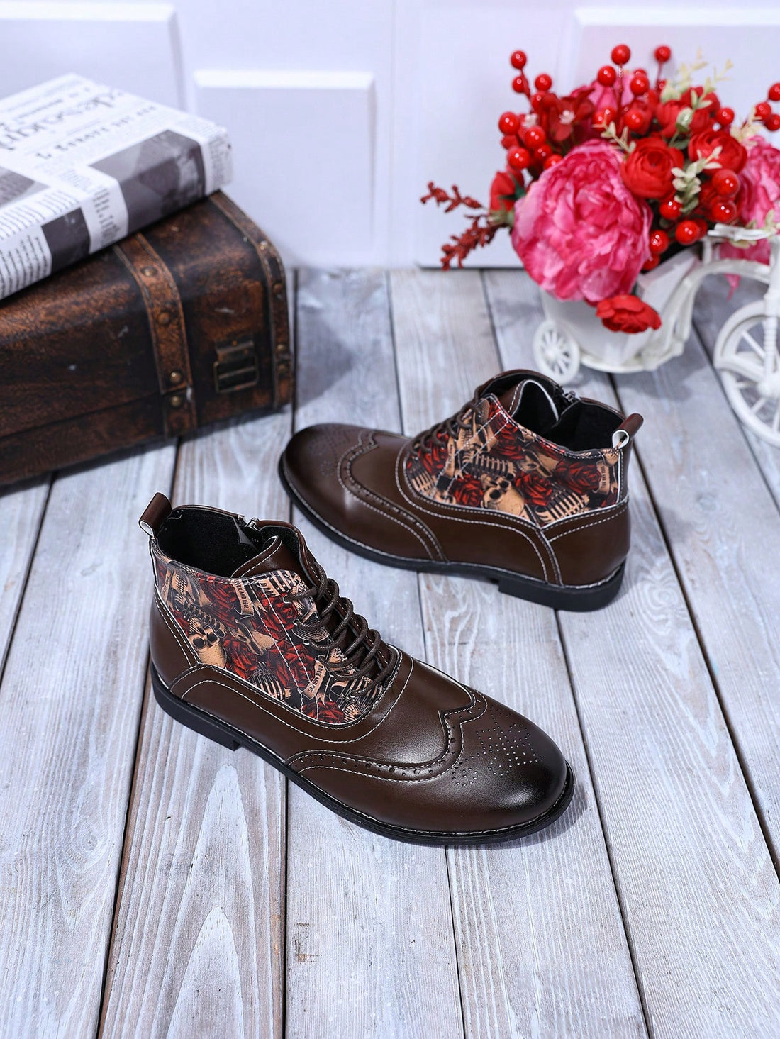 Inspired by European Baroque style, these Brock Carved Two-Tone Leather Shoes bring a touch of elegance to any outfit. With intricate carving details and premium leather, these shoes elevate your look and provide all-day comfort. 