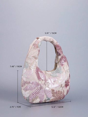 Add a sparkling touch to your outfit with this Exquisite Sequin Crescent Handbag. Perfect for parties, weddings, and special occasions, its shimmering sequins catch the light beautifully, making you the center of attention. The crescent shape offers a chic and playful vibe while providing just enough space for your essentials. Elevate your style and dance the night away with this dazzling accessory!