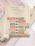 Spread good vibes and express your faith with our colorful Jesus printed sweatshirt for women. Keep warm and stylish with its round neck design. Add some inspiration to your wardrobe and embrace your faithful side. (Praise hands emoji)