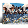 Nursery farmhouse wall decor with daisies and bright blue sky