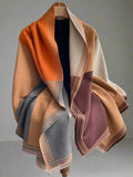 Stay warm and stylish this winter with our fashionable faux cashmere patchwork shawl. Made with premium materials, this shawl provides both warmth and fashion. Perfect for any winter outing, it is a must-have for any wardrobe. Say goodbye to bulky and boring winter wear with our stylish shawl.