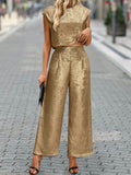 Ring in the season with effortless style! This chic two-piece set pairs a sleek sleeveless tee with tailored long pants featuring practical pocket details. Perfect for holiday gatherings, casual outings, or relaxed celebrations, it's the go-to combo for looking put-together without trying too hard. Mix, match, or wear together—versatility meets comfort in one fabulous package.