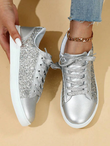 Step into style with these eye-catching pink sequin sneakers designed for women who refuse to compromise on comfort or flair. The shimmering sequin upper catches the light with every step, making them perfect for casual outings, weekend adventures, or adding sparkle to festive celebrations. Built with a supportive low-top silhouette, these athletic shoes feature cushioned insoles and flexible soles that keep your feet comfortable throughout the day.