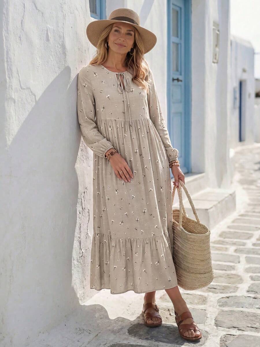 Shop a women's plaid tie-up ruffle hem dress for effortless summer style. Perfect for vacations, beach trips, brunch, weekends, and casual outings.