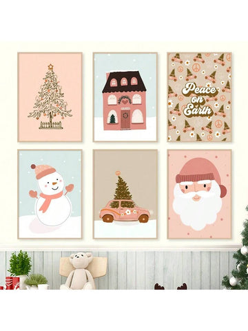 Enhance your holiday spirit with Festive Cheer: 6-Piece Nordic Christmas Canvas Poster Set. Each poster features traditional Nordic designs, adding a touch of elegance to your home décor. Made with high-quality canvas material, this set is durable and long-lasting. Transform your walls into a beautiful winter wonderland this season.