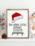 Looking for a unique and humorous way to decorate your bathroom this holiday season? Look no further than our Festive Christmas Bathroom Decoration - Funny Canvas Print for Wall. Made with high-quality canvas, this print is the perfect addition to any bathroom for a touch of holiday cheer.