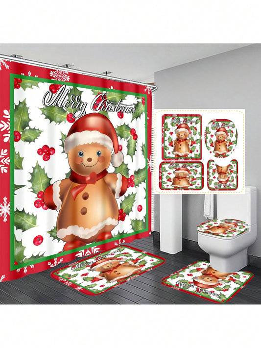 Elevate your bathroom decor this Christmas with our Festive Bathroom Set! This set includes a waterproof shower curtain, non-slip rugs, and toilet covers with hooks. Keep your bathroom clean and stylish with ease this holiday season.