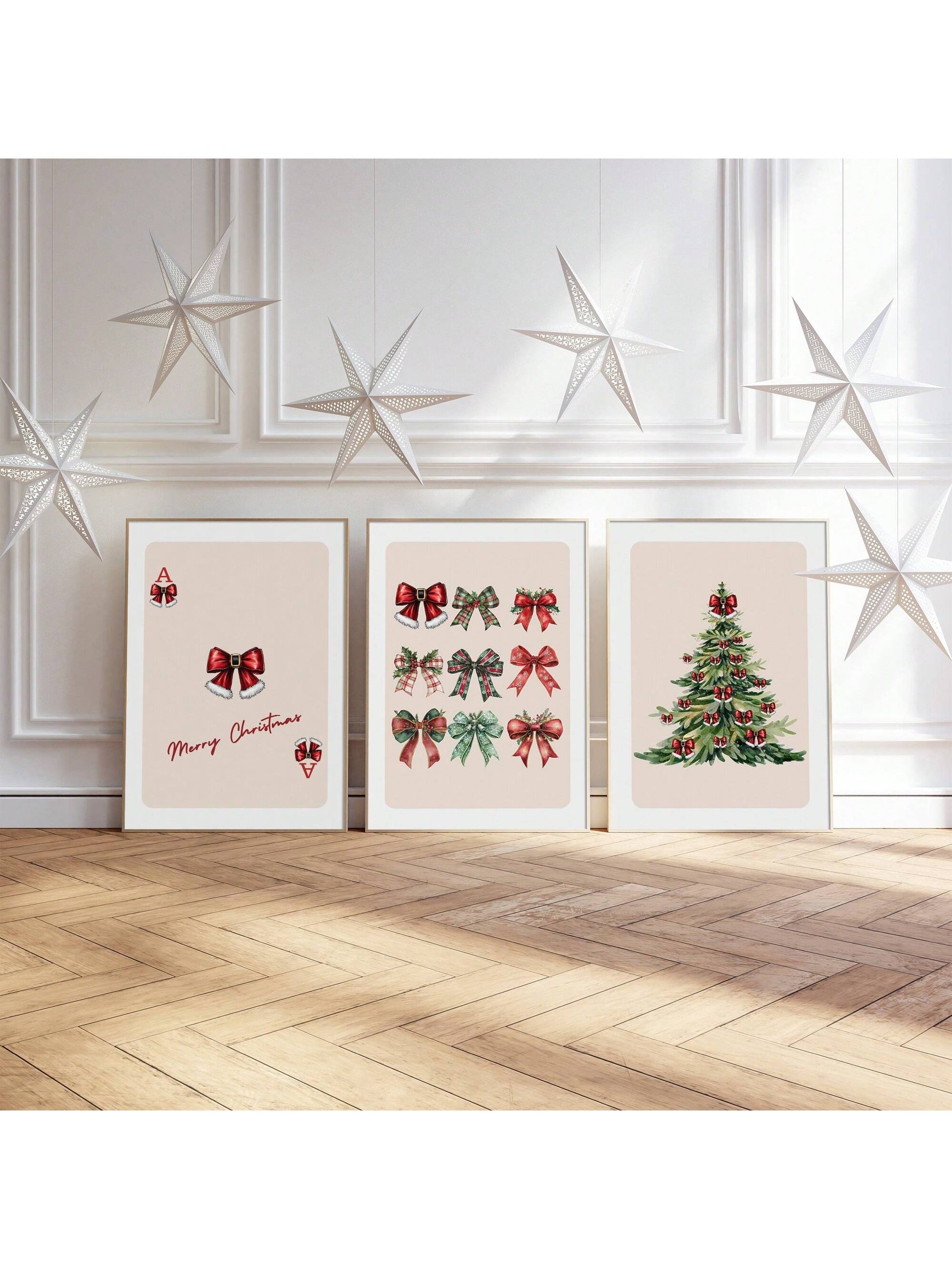 Add a cheerful touch to your holiday space with these Festive Christmas Bow Prints. This unframed canvas wall art features vibrant bow designs perfect for spreading holiday joy. Ideal for decorating your home or gifting to loved ones, this piece brings festive charm without the fuss of framing. Brighten your season with a playful accent that’s as easy to hang as it is delightful to admire.