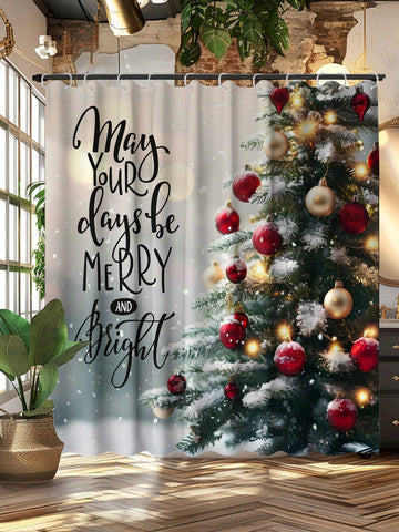 Add a touch of holiday cheer to your bathroom with our Festive Christmas Tree Shower Curtain! Made with waterproof and mildew resistant material, this shower curtain will last for years to come. And with included hooks and grommets, it's easy to install. Bring some festive spirit to your daily routine!