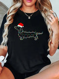 Celebrate the holiday season with this playful Festive Dachshund Christmas Lights T-Shirt! Made from 100% soft cotton, it brings cozy comfort alongside a charming graphic of a dachshund tangled in colorful Christmas lights. Perfect for dog lovers who want to add a fun, festive touch to their wardrobe and spread cheerful vibes wherever they go.