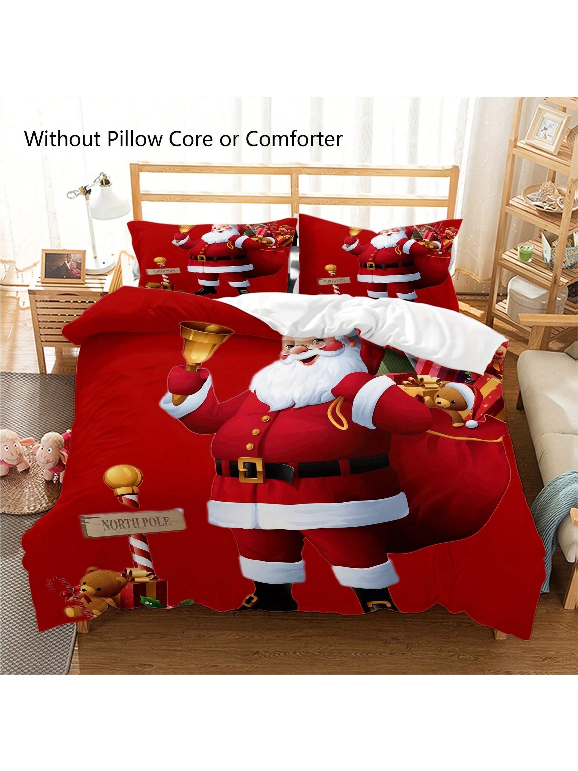 Introducing the Festive Farmhouse Christmas Duvet Cover Set, featuring a charming Santa Claus, Snowman, Snowflake, and Tree pattern. Bring holiday cheer to your bedroom with this cozy and festive duvet cover set. Made from high-quality materials for ultimate comfort and durability. Perfect for the holiday season!