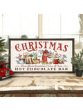 This festive wall art adds a touch of holiday cheer to any space. With its charming farmhouse design and cozy hot cocoa bar motif, it's the perfect addition to your Christmas decor. Made with durable canvas, this decoration will last for many holiday seasons to come.