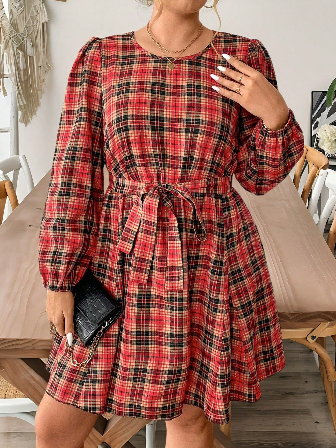 Get in the holiday spirit with this playful and stylish Festive Flair A-Line Christmas dress! With a flattering A-line silhouette and trendy puff sleeves, you'll feel confident and comfortable while spreading some festive cheer. Perfect for any holiday occasion, this plus size dress is sure to be a hit!