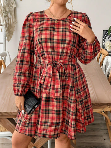 Get in the holiday spirit with this playful and stylish Festive Flair A-Line Christmas dress! With a flattering A-line silhouette and trendy puff sleeves, you'll feel confident and comfortable while spreading some festive cheer. Perfect for any holiday occasion, this plus size dress is sure to be a hit!