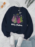 Celebrate the holiday season in style with our Festive Fleece sweatshirt for women! With a glitter letter print and a Christmas tree design, this sweatshirt brings both warmth and festive cheer. Perfect for holiday parties or cozy nights in!