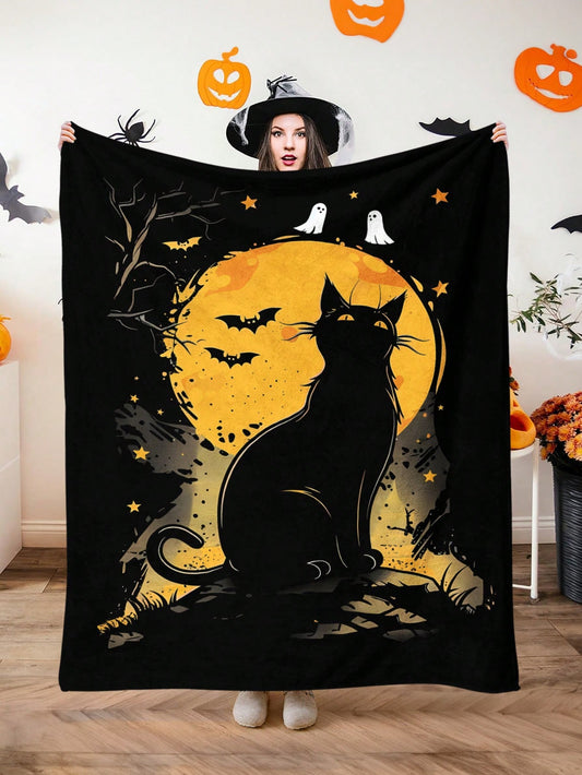 This festive Halloween plush blanket features spooky animal patterns, making it perfect for both home decor and travel. Crafted with comfort and warmth in mind, it's a cozy addition to any Halloween celebration or a great gift for someone who loves the holiday. Stay warm and stylish with this versatile blanket.