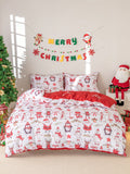 Experience the joy and warmth of the holiday season with our Festive Holiday Cheer Duvet Cover Set. Made from high-quality polyester, this 3-piece set features a charming Christmas print that will bring a delightful touch to your bedroom. Transform your sleep space into a festive wonderland with our duvet cover set.