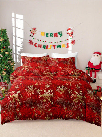 Add a touch of holiday cheer to your bedroom with our Festive Holiday Cheer duvet cover set. Made of high-quality polyester, this 3-piece set features a festive Christmas print that will make your bed the center of attention. Transform your room into a winter wonderland with this cozy and stylish duvet cover set.