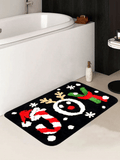 Introducing the Festive Holiday Cheer Bath Mat! This microfiber mat features a fun Santa hat and candy cane design, while also providing softness, absorbency, and non-slip support. Keep your bathroom festive and clean with this washable bath mat.
