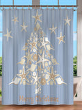 Elevate your holiday decor with this Festive Ocean-themed Christmas Shower Curtain! Adorned with starfish shells and a whimsical Christmas tree design, this waterproof curtain will bring a touch of seaside charm to your bathroom. Shower time has never been so festive!