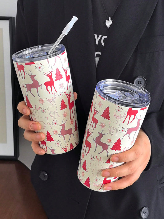 Sip your holiday cheer on the go with our festive Reindeer & Christmas Tree Insulated Tumbler. Keep your drinks at the perfect temperature with its 20oz capacity and insulated design. Perfect for travel, this tumbler adds a touch of holiday cheer to any adventure.