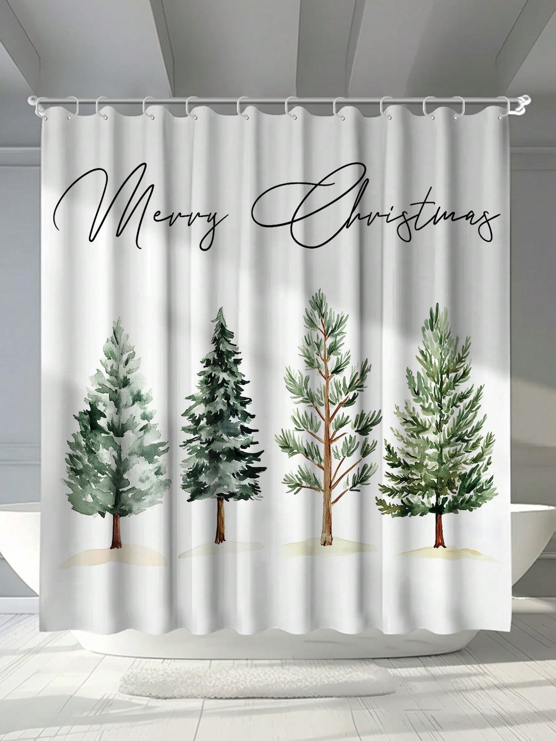 Transform your bathroom into a winter wonderland with our Festive Waterproof Christmas Tree Shower Curtain. Made with mildew-resistant material and durable hooks, this curtain is perfect for adding holiday cheer to your daily routine. No more boring showers, this curtain brings the festive fun!