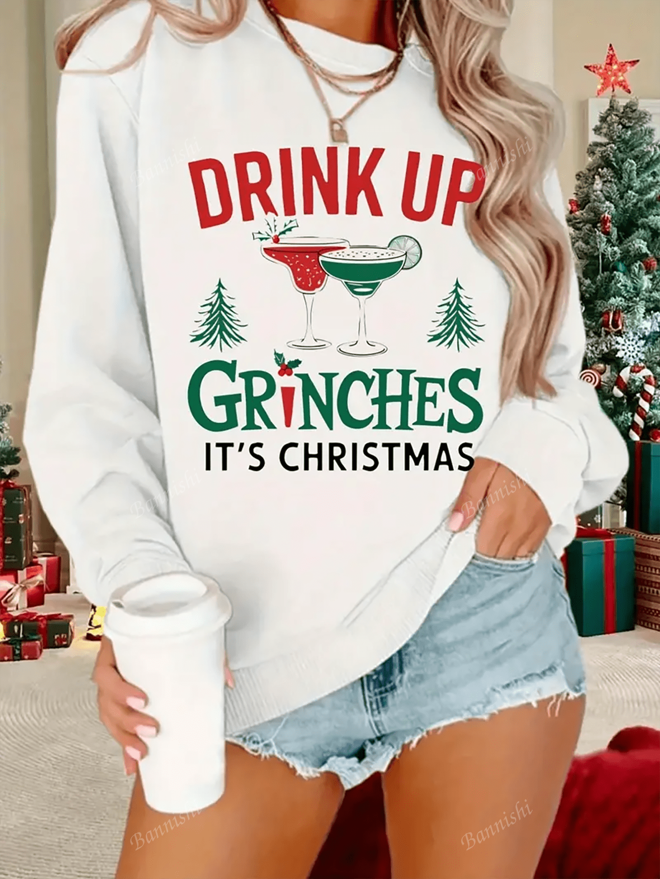 Celebrate the holiday season in comfort and style with this Festive Women’s Christmas Slogan Sweatshirt. Designed with a casual crew neck and long sleeves, it’s perfect for autumn’s cooler days. Crafted from soft materials, it offers cozy warmth while featuring a cheerful Christmas slogan to elevate your festive wardrobe effortlessly. Ideal for casual outings or relaxed holiday gatherings, this sweatshirt combines seasonal spirit with everyday comfort.
