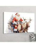 This festive canvas wall art features Santa Claus and his trusty reindeer, adding a charming touch to any room during the holiday season. With its high-quality design and delightful imagery, this piece is the perfect addition to your holiday decor. Bring the warmth and joy of the season into every room with Festive Wonderland.
